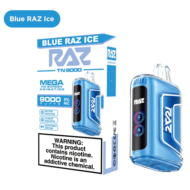 Blue Raz Ice Flavor RAZ TN9000 Disposable Vape